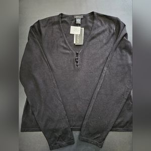 NWT - "City Silk" Silk Blend Black Jersey - Size  XL
